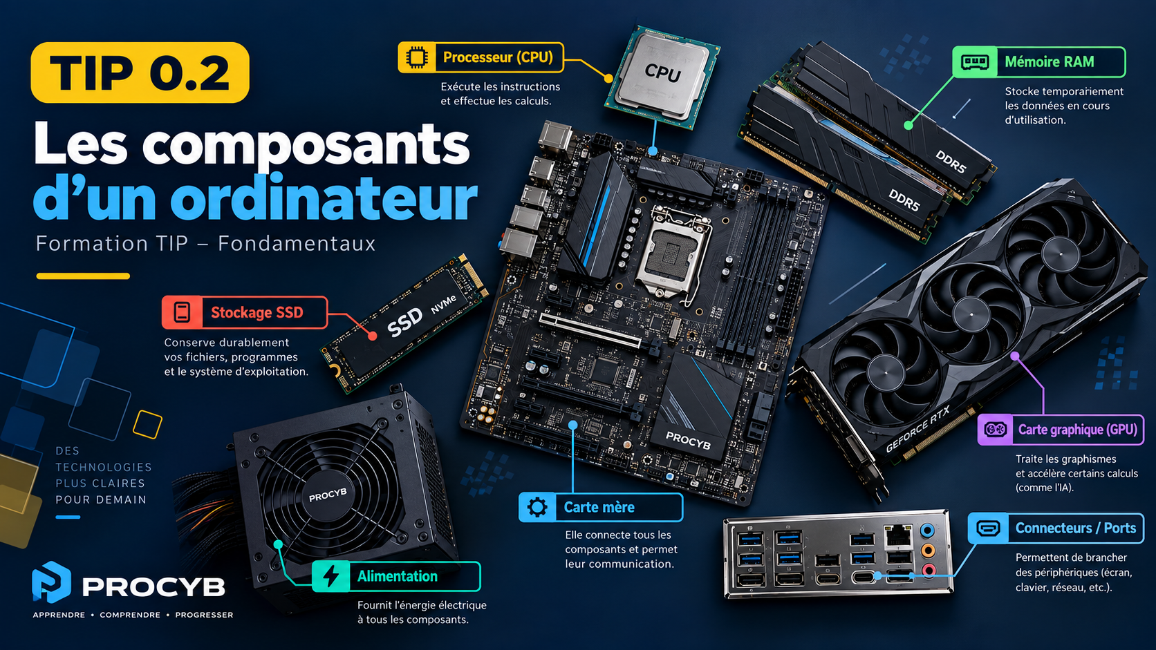 TIP 0.2 — Les composants d’un ordinateur.