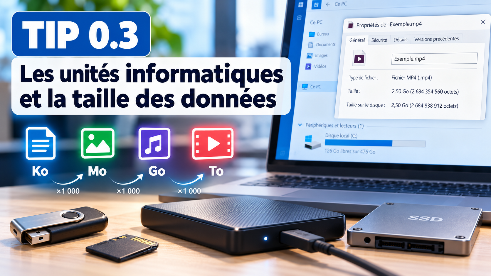 TIP 0.3 — Comprendre les unités informatiques.