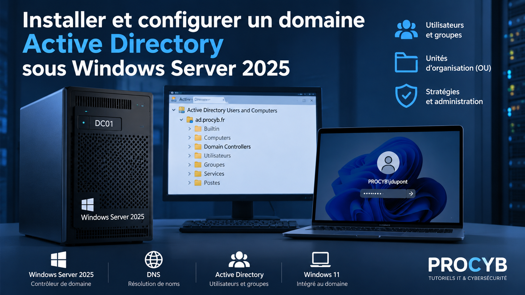 Installer et configurer un domaine Active Directory sous Windows Server 2025