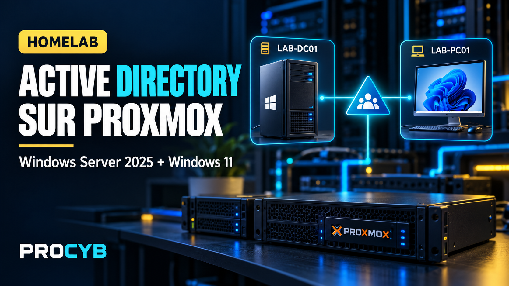 Créer un lab Active Directory sur Proxmox avec Windows Server 2025 et Windows 11
