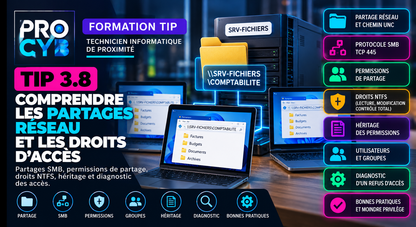 TIP 3.8 – Comprendre les partages réseau et les droits d’accès
