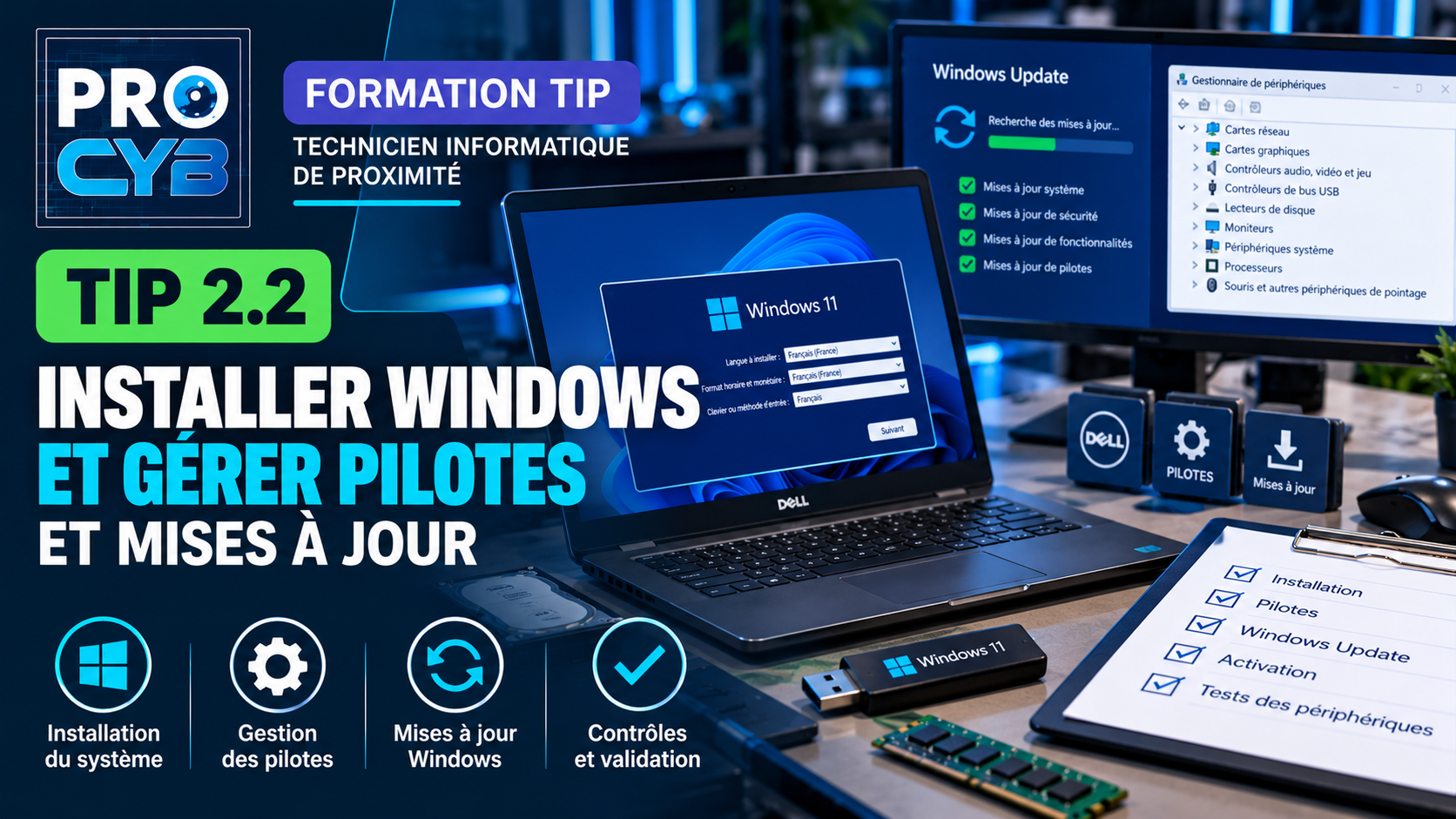 TIP 2.2 – Installer Windows et gérer pilotes et mises à jour