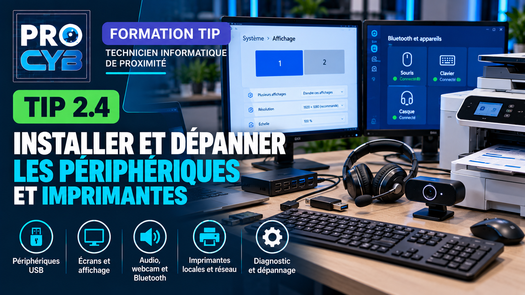 TIP 2.4 – Installer et dépanner les périphériques et imprimantes