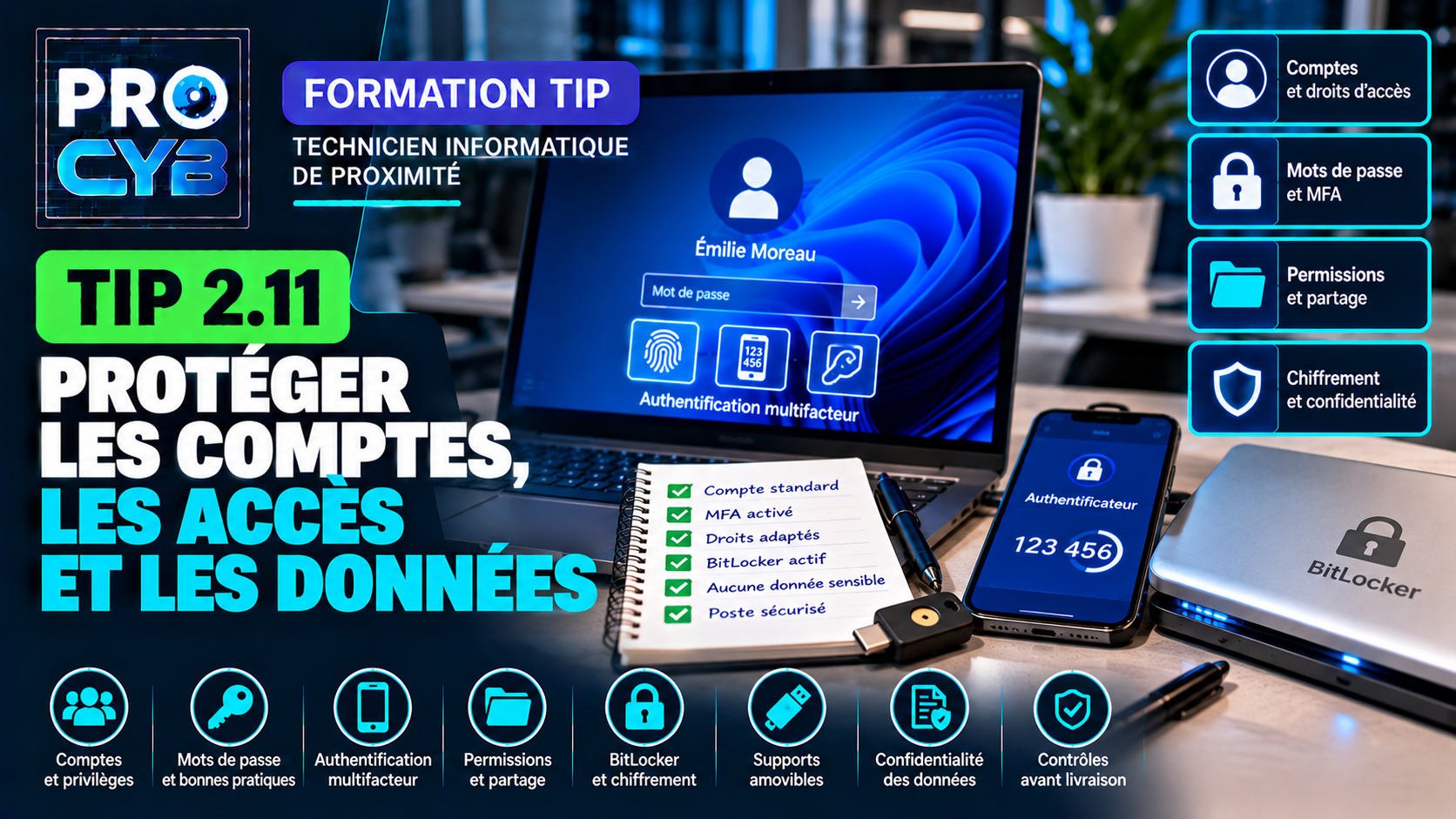 TIP 2.11 – Protéger les comptes, les accès et les données