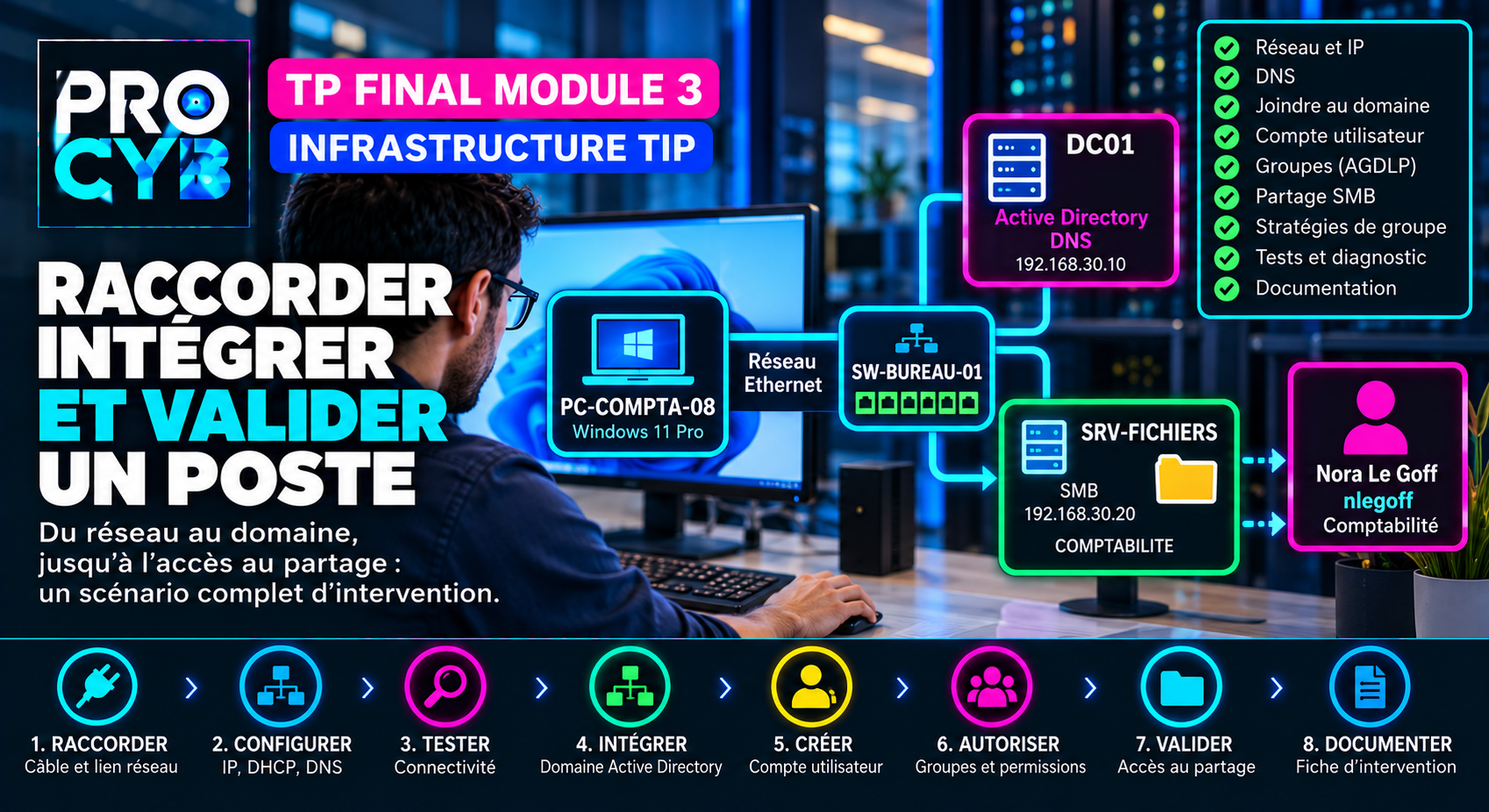 TP de fin de module 3 – Raccorder, intégrer et valider un poste dans l’infrastructure