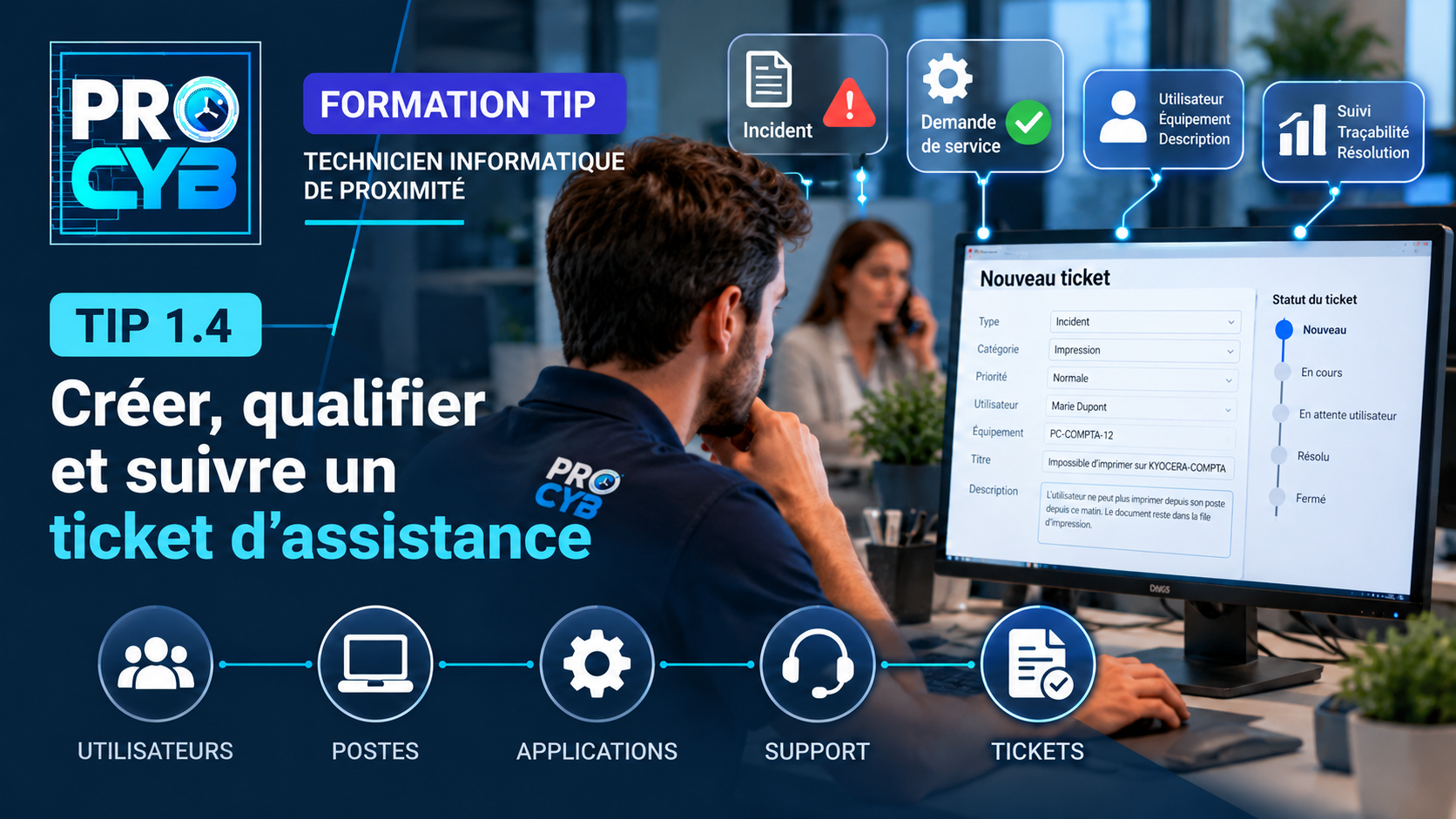 TIP 1.4 – Créer, qualifier et suivre un ticket d’assistance